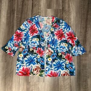 NorthStyle Multicolor Floral Lightweight Cardigan - Large